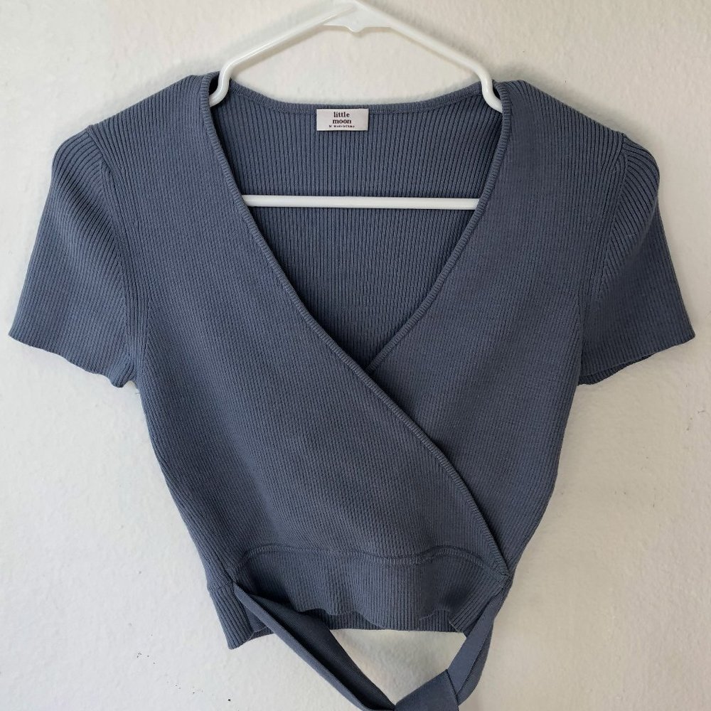 Aritzia Wilfred All Tied Up Sweater - Blue